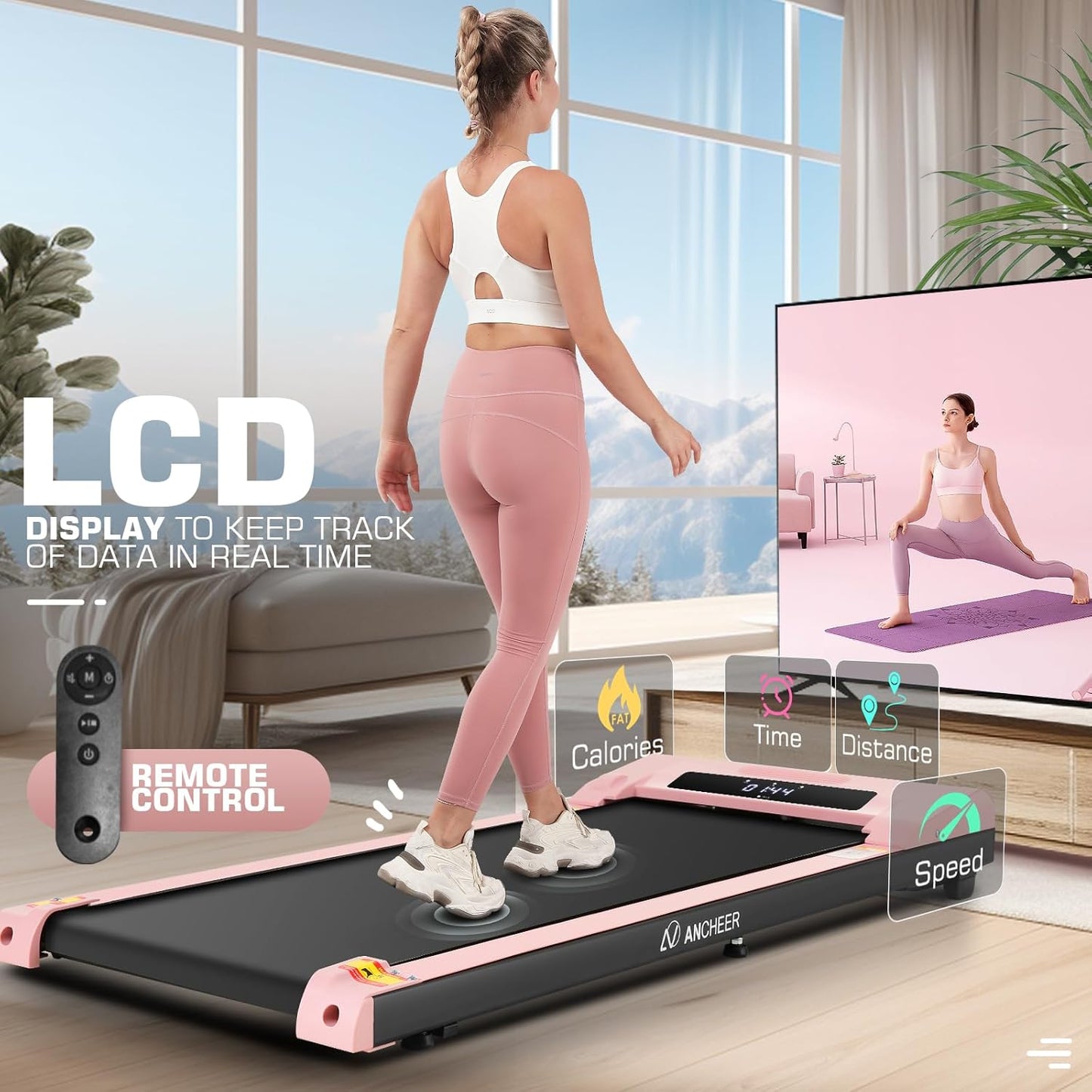 Treadmill with Desk Workstation& Adjustable Height, 8 in 1 Folding Treadmill with 12% Incline,3.5Hp Walking Pad for Home, 450Lbs Weight Capacity/Ultra-Quiet/3 Type Control/Installation-Free