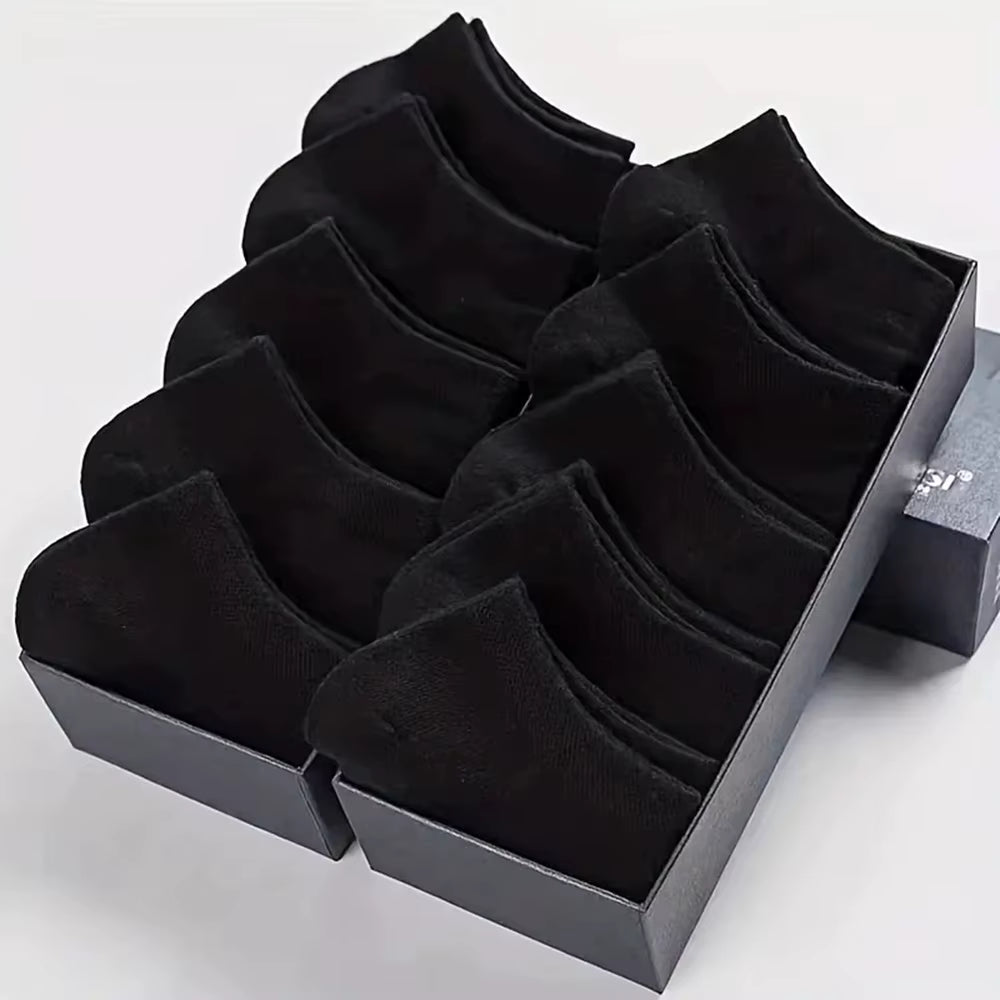 10/20/40 Pairs Men'S Boat Socks Business Sport Sweat Absorption Mature Summer Autumn Solid Color Versatile Ankle Socks