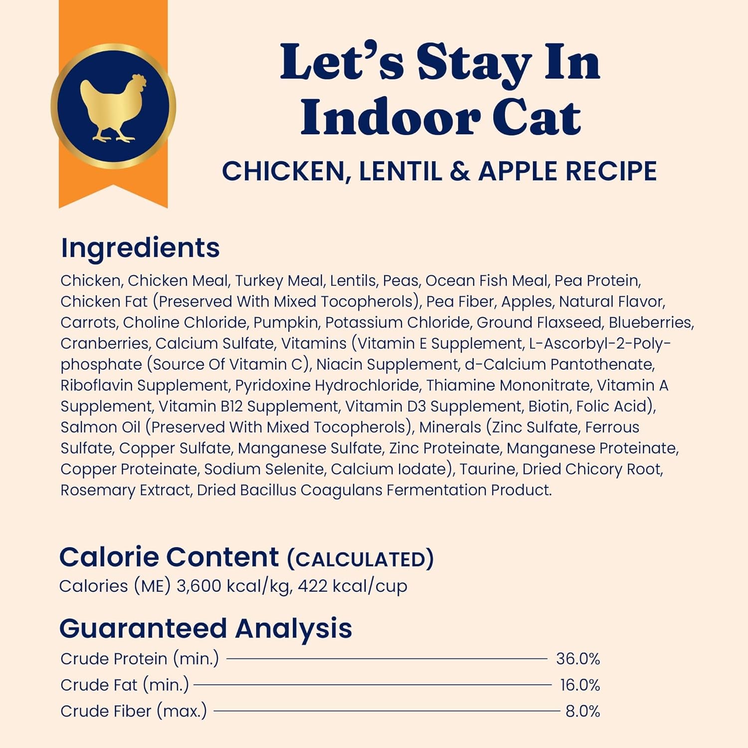Indoor Dry Cat Food - Grain Free & Gluten Free - Chicken Cat Food Dry Kibble for Indoor Cats for Gut Health - Sensitive Stomach & Hairball Support for Adult Cats - 12LB