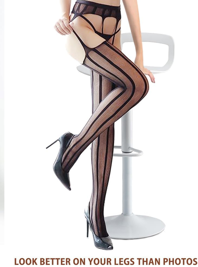 Women Patterned Fishnet Tights Black Fishnets Net Stockings Pantyhose