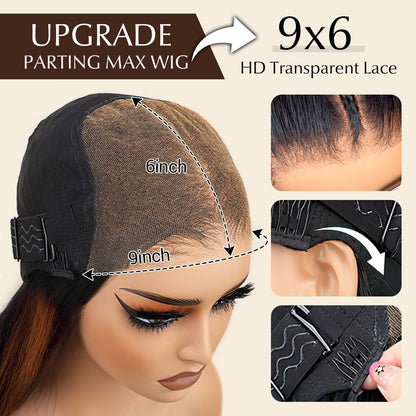 Glueless Wigs Human Hair Pre Plucked Pre Cut 9X6 Straight Lace Front Wigs Human Hair Hd Lace Front Closure Wigs for Women 250% Density Wear and Go Glueless Wig Ready to Wear Natural Black24Inch